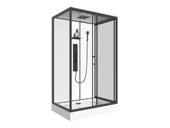 Rechthoekige Douchecabine Met Massagestralen Plaatsingsrichting Naar Keuze L120 X B80 X H215 Cm Sulipa