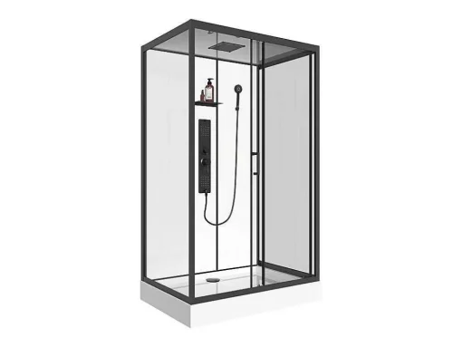 Rechthoekige Douchecabine Met Massagestralen Plaatsingsrichting Naar Keuze L120 X B80 X H215 Cm Sulipa