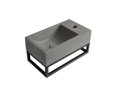 Rechthoekige Hangende Wastafel Met Drager - L40 X B22 Cm - Uchami