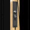 Rechthoekige Hydromassage Douchecabine Met Bamboe - Omkeerbare Installatie - Mat Zwart - L120 X B80 X H225 Cm - Vituna