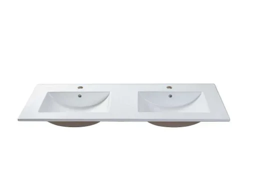 Rechthoekige Keramische Wastafel - Wit - 122 X 46,5 Cm - Motiac