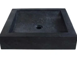 Rechthoekige Marmeren Wastafel - Zwart - 50 Cm - Sourgout