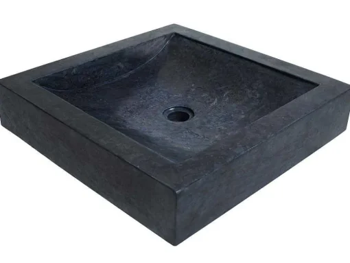 Rechthoekige Marmeren Wastafel - Zwart - 50 Cm - Sourgout