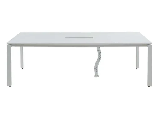 Rechthoekige Vergadertafel - 6 Personen - Wit - L240 Cm - Downtown