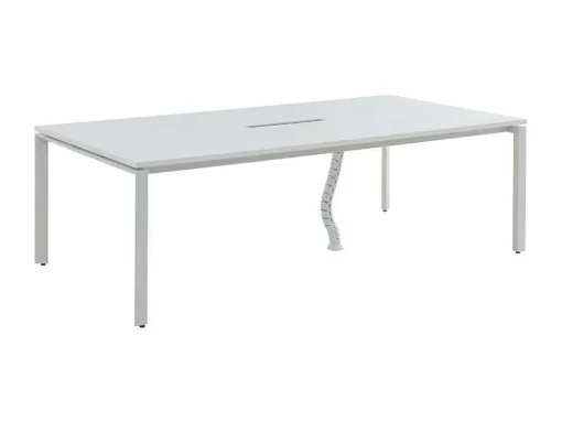 Rechthoekige Vergadertafel - 6 Personen - Wit - L240 Cm - Downtown