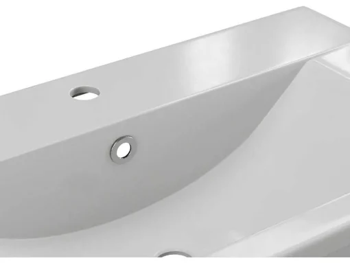 Rechthoekige Voorbouwwastafel Voor Badkamer Van Keramiek - 71,5 Cm - Wit - Yasmac Ii