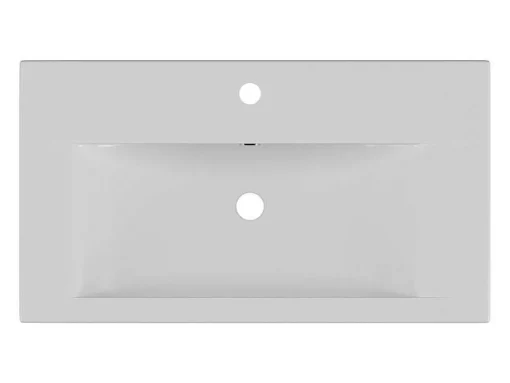 Rechthoekige Voorbouwwastafel Voor Badkamer Van Keramiek - 71,5 Cm - Wit - Yasmac Ii