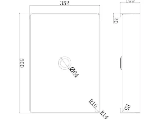 Rechthoekige Wastafel Om Te Plaatsen - Geborsteld Goudkleurig - L50 X B35,2 Cm - Demarquy