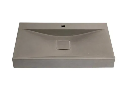 Rechthoekige Wastafel Om Te Plaatsen Van Beton - L80 X B48 Cm - Serov