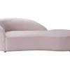 Rechtse Chaise Longue Met Bekleding In Roze Fluweel Lonigo Van Pascal Morabito