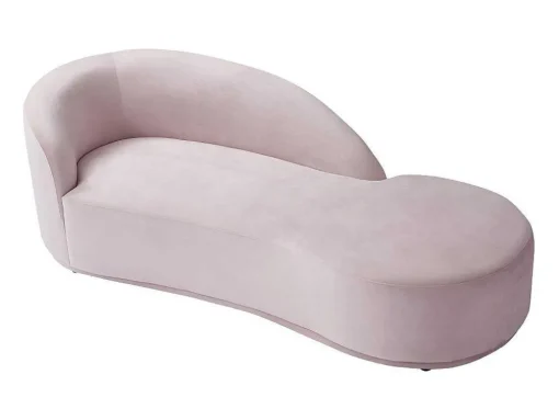 Rechtse Chaise Longue Met Bekleding In Roze Fluweel Lonigo Van Pascal Morabito