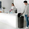Recyclingvuilnisbak Met 3 Compartimenten - Gerecycled Plastic - 80L - Antraciet - Vanern
