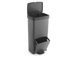 Recyclingvuilnisbak Met 3 Compartimenten - Gerecycled Plastic - 80L - Antraciet - Vanern