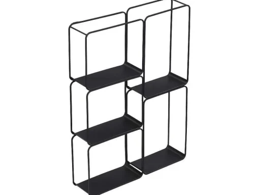 Rek - 5 Plankjes - Metaal - Zwart - Asunta