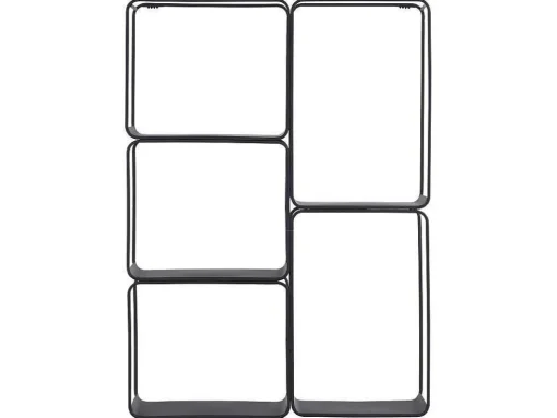 Rek - 5 Plankjes - Metaal - Zwart - Asunta