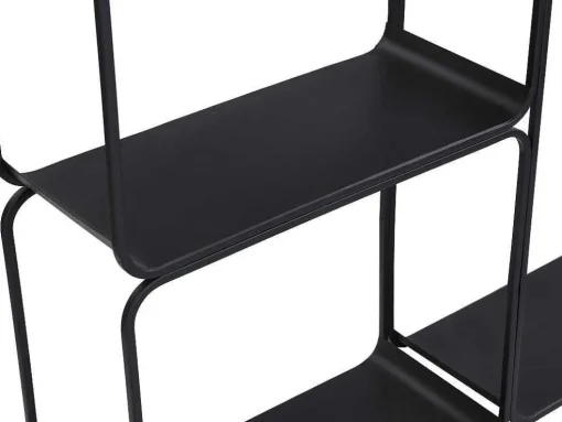 Rek - 5 Plankjes - Metaal - Zwart - Asunta
