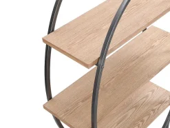 Rek Met 3 Legplanken In Mdf En Metaal - Houtlook En Zwart - Lolana