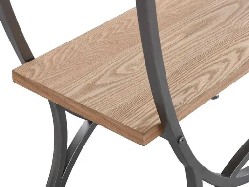 Rek Met 3 Legplanken In Mdf En Metaal - Houtlook En Zwart - Lolana