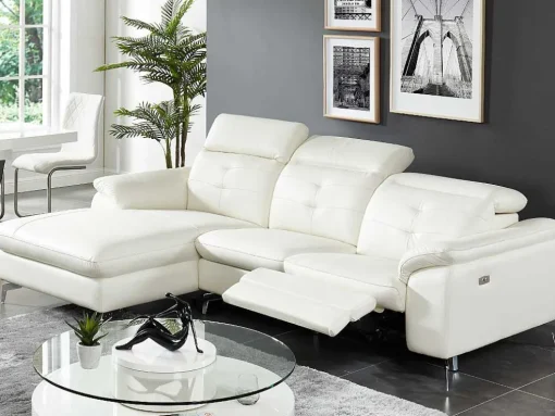Relax Hoekbank Elektrisch Van Buffelleer Lismore - Wit - Hoek Links