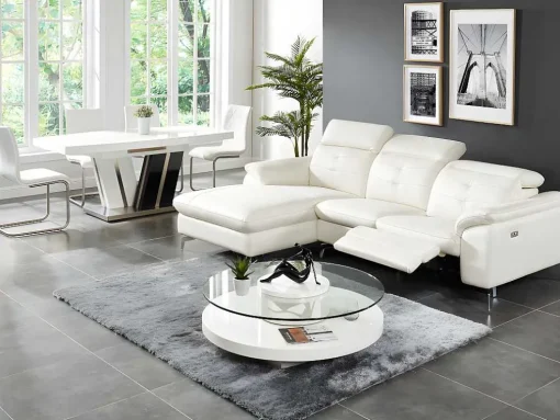Relax Hoekbank Elektrisch Van Buffelleer Lismore - Wit - Hoek Links