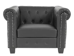 Relaxfauteuil Edinburgh Ronde Poten, Vierkante Voet, Zwart
