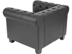 Relaxfauteuil Edinburgh Ronde Poten, Vierkante Voet, Zwart
