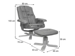 Relaxfauteuil H56 Met Kruk, Bordeaux