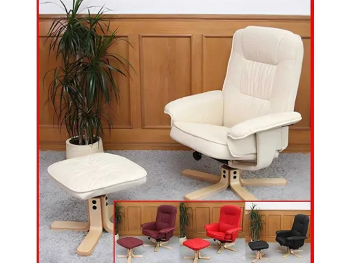 Relaxfauteuil H56 Met Kruk, Bordeaux