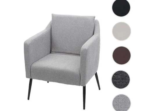 Relaxfauteuil Mcw-H93A, Stof/Textiel Lichtgrijs
