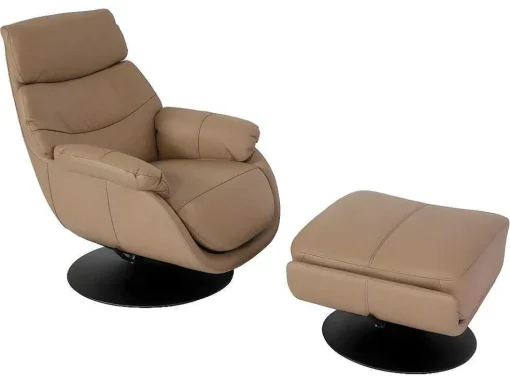 Relaxfauteuil Met Kruk Mcw-K99, Taupe