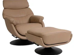 Relaxfauteuil Met Kruk Mcw-K99, Taupe