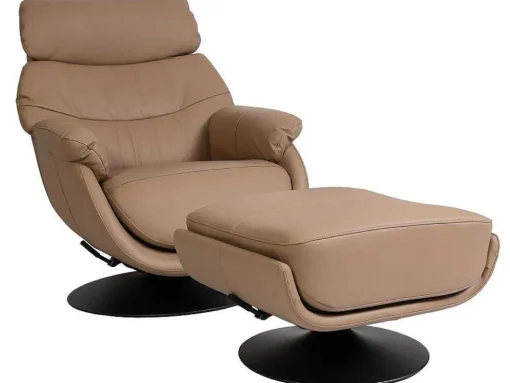 Relaxfauteuil Met Kruk Mcw-K99, Taupe