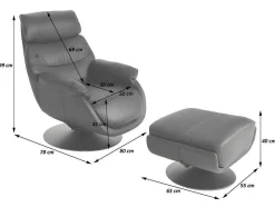 Relaxfauteuil Met Kruk Mcw-K99, Taupe