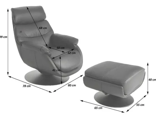Relaxfauteuil Met Kruk Mcw-K99, Taupe
