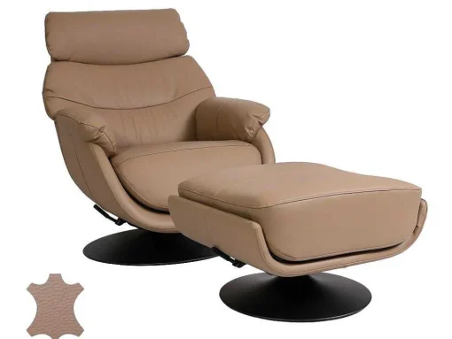 Relaxfauteuil Met Kruk Mcw-K99, Taupe