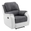 Relaxfauteuil Van Microvezel En Grijs En Wit Kunstleer Brody