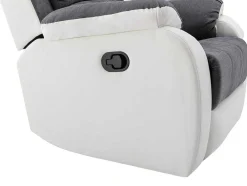 Relaxfauteuil Van Microvezel En Grijs En Wit Kunstleer Brody