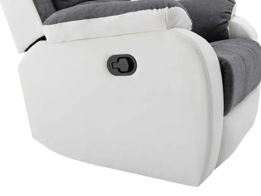 Relaxfauteuil Van Microvezel En Grijs En Wit Kunstleer Brody