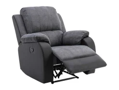 Relaxfauteuil Van Microvezel En Grijs En Zwart Kunstleer Brody