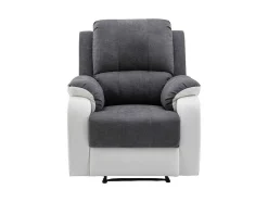 Relaxfauteuil Van Microvezel En Grijs En Wit Kunstleer Brody
