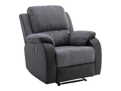 Relaxfauteuil Van Microvezel En Grijs En Zwart Kunstleer Brody