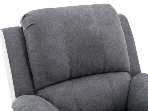 Relaxfauteuil Van Microvezel En Grijs En Wit Kunstleer Brody