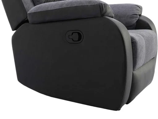 Relaxfauteuil Van Microvezel En Grijs En Zwart Kunstleer Brody