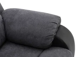 Relaxfauteuil Van Microvezel En Grijs En Zwart Kunstleer Brody