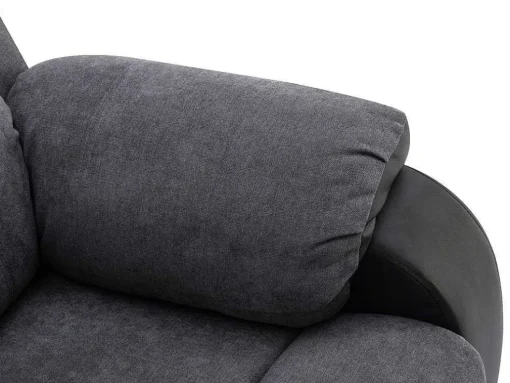 Relaxfauteuil Van Microvezel En Grijs En Zwart Kunstleer Brody