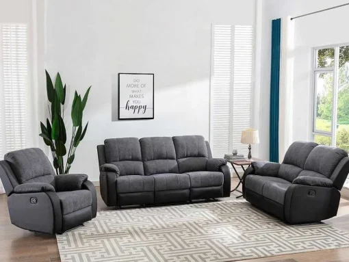 Relaxfauteuil Van Microvezel En Grijs En Zwart Kunstleer Brody