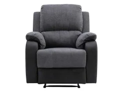 Relaxfauteuil Van Microvezel En Grijs En Zwart Kunstleer Brody
