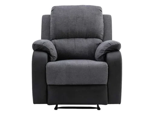 Relaxfauteuil Van Microvezel En Grijs En Zwart Kunstleer Brody