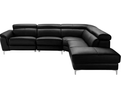Relaxhoekbank Van Leer Sitia - Elektrisch - Zwart - Hoek Rechts