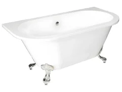 Retro Halflosstaand Bad Met Poten - 154 L - 150 X 74 X 61 Cm - Wit - Acryl - Sparus